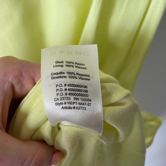 ARITZIA Wilfred Free Neon Yellow Short Cap Sleeve Shift Dress Sz M - Picture 9 of 14